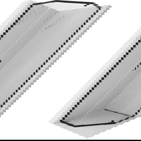 Mexen Exo cabine de douche pentagonale pivotante 80 x 80 cm, transparent, noir - 812-080-080-70-00