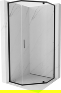 Mexen Exo cabine de douche pentagonale battante 80 x 80 cm, transparente, noire - 812-080-080-70-00