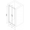 Mexen Exo-BR Duo portes de douche doubles à pivot 70 cm, transparentes, chromées - 8182-070-000-01-00