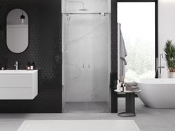 Mexen Exo-BR Duo portes de douche doubles pivotantes 90 cm, transparentes, chromées - 8182-090-000-01-00