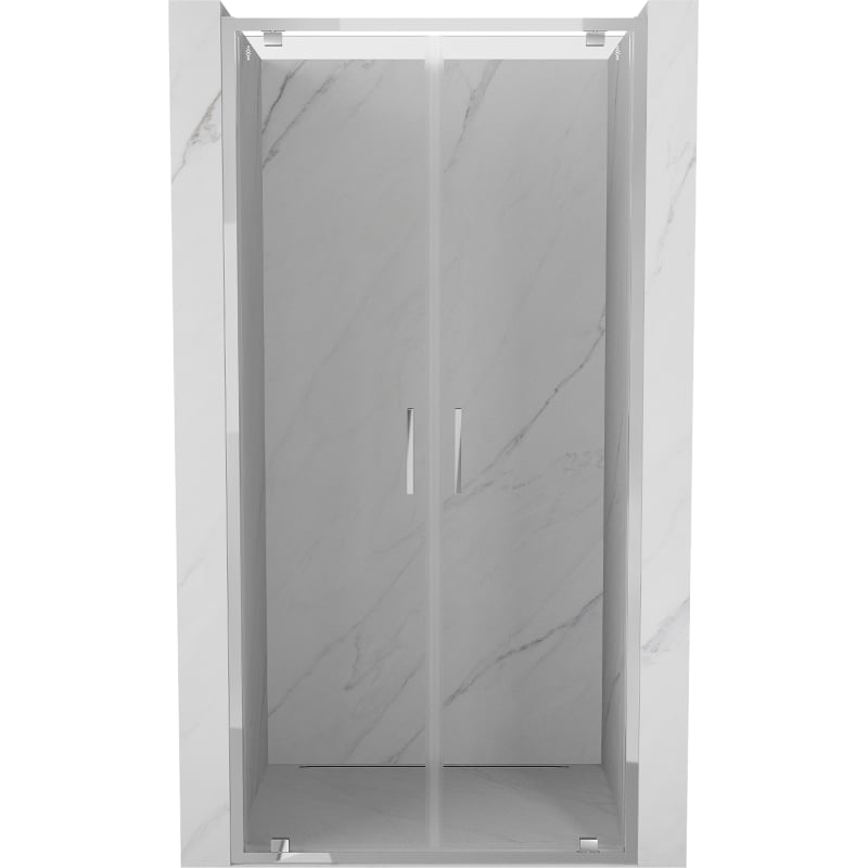 Mexen Exo double porte de douche battante 100 cm, transparent, chrome - 8182-100-000-01-00