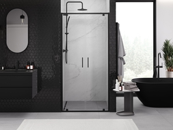 Mexen Exo porte de douche doubles battantes 70 cm, transparentes, noires - 8182-070-000-70-00