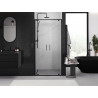 Mexen Exo-BR Duo portes de douche doubles à charnières 80 cm, transparentes, noires - 8182-080-000-70-00