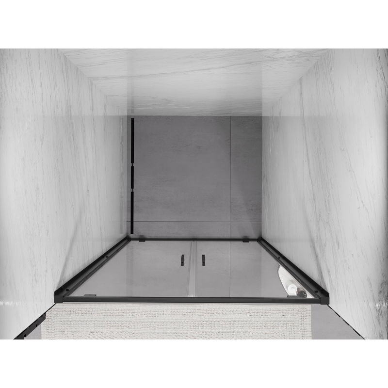 Mexen Exo porte de douche double battante 90 cm, transparent, noir - 8182-090-000-70-00