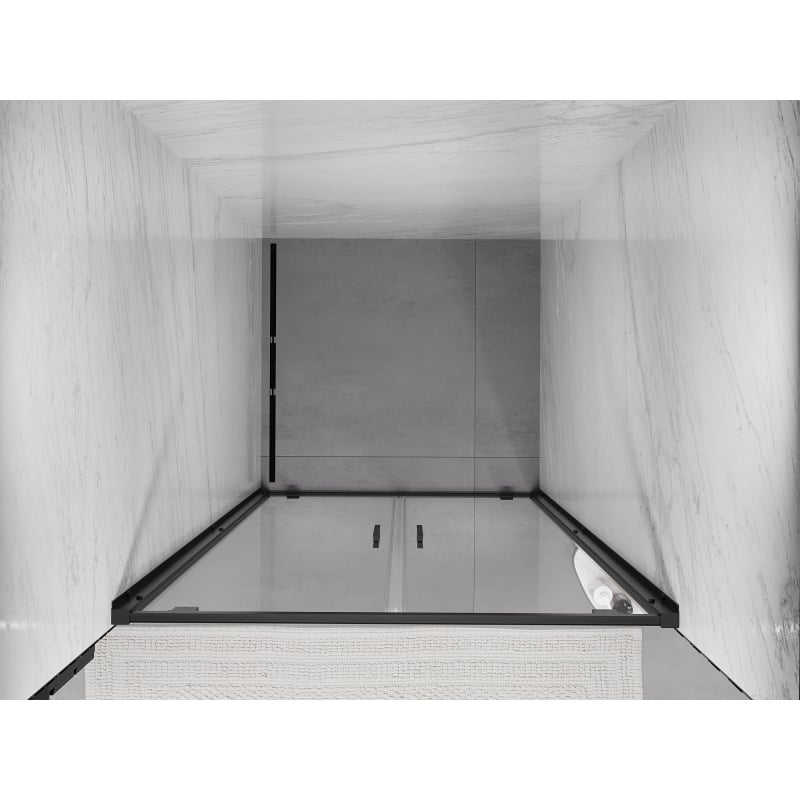 Mexen Exo porte de douche double battante 100 cm, transparentes, noires - 8182-100-000-70-00