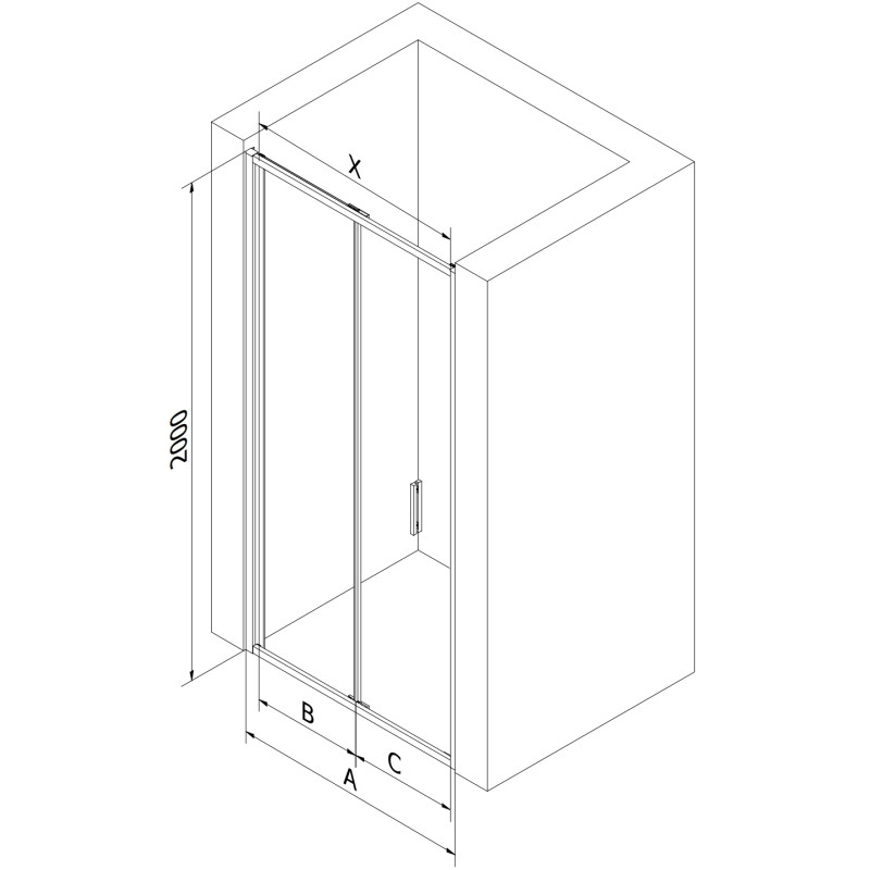 Mexen Exo-F porte de douche pliante 85 cm, transparente, chrome - 816-085-000-01-00