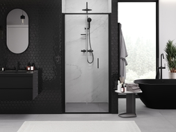 Mexen Exo-F portes de douche pliantes 75 cm, transparentes, noires - 816-075-000-70-00