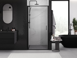 Mexen Exo-B porte de douche pivotante 85 cm, transparente, noire - 817-085-000-70-00
