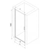 Mexen Exo porte de douche pivotante 95 cm, transparent, noir - 817-095-000-70-00