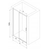 Mexen Exo-R porte de douche battante 125 cm, transparente, chromée - 819-125-000-01-00