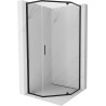 Mexen Exo-R cabine de douche pentagonale pivotante 90 x 90 cm, transparente, noire - 812-090-090-70-00