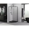 Mexen Exo-R cabine de douche pentagonale pivotante 100 x 100 cm, transparente, noire - 812-100-100-70-00