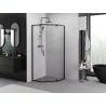 Mexen Exo cabine de douche pentagonale pivotante 100 x 100 cm, transparente, noire - 812-100-100-70-00