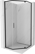 Mexen Exo cabine de douche pentagonale pivotante 100 x 100 cm, transparent, noir - 812-100-100-70-00