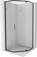 Mexen Exo-R cabine de douche pentagonale pivotante 100 x 100 cm, transparente, noire - 812-100-100-70-00