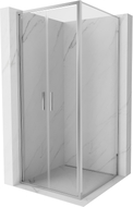 Mexen Exo-B Duo cabine de douche pivotante 70 x 70 cm, transparent, chrome - 814-070-070-01-00