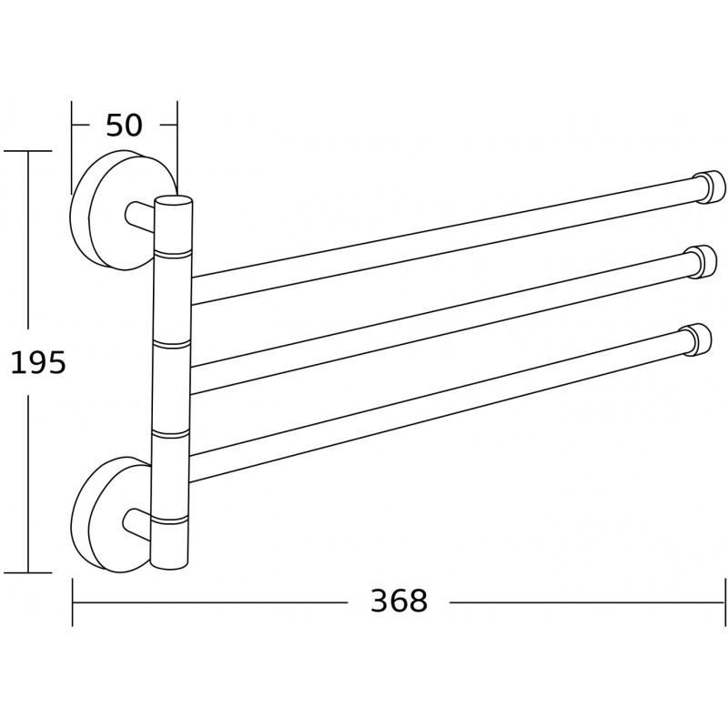 Mexen triple porte-serviettes pivotant, chromé - 7039243-00