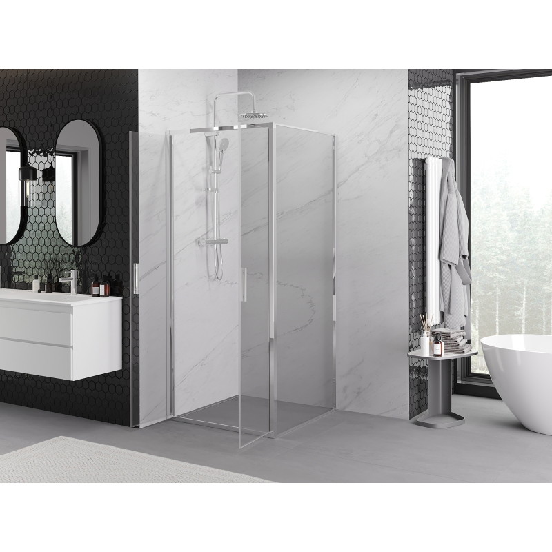 Mexen Exo-B Duo cabine de douche pivotante 70 x 70 cm, transparent, chrome - 814-070-070-01-00