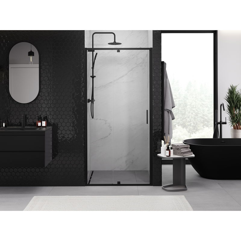 Mexen Exo porte de douche pivotante 120 cm, transparent, noir - 819-120-000-70-00