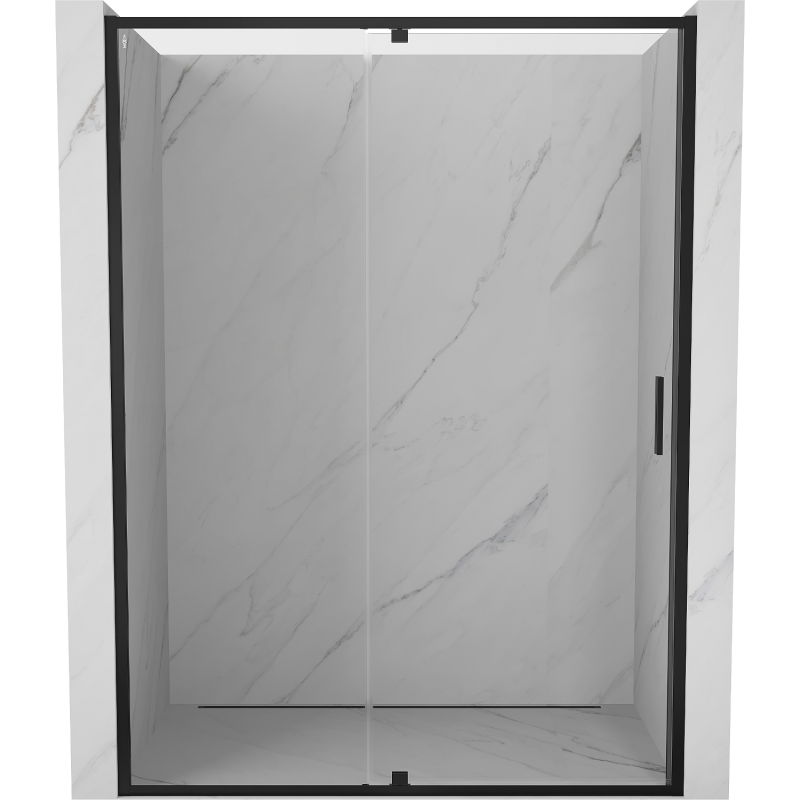 Mexen Exo porte de douche pivotante 130 cm, transparent, noir - 819-130-000-70-00
