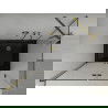 Mexen Lima cabine de douche pliante 80 x 100 cm, transparent, dorée + receveur Flat, noir - 856-080-100-50-00-4070G