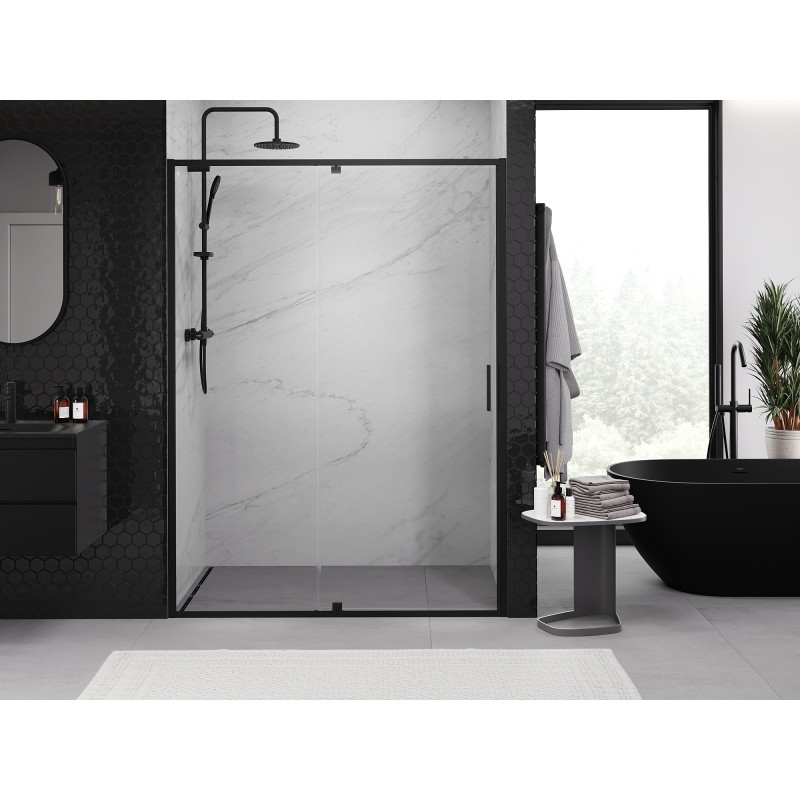 Mexen Exo-R porte de douche battante 150 cm, transparente, noire - 819-150-000-70-00