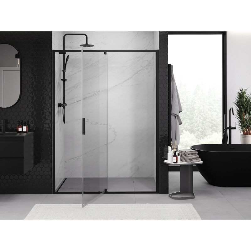 Mexen Exo-R porte de douche pivotante 140 cm, transparent, noir - 819-140-000-70-00