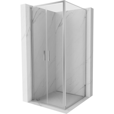 Mexen Exo-B Duo cabine de douche battante 100 x 100 cm, transparent, chrome - 814-100-100-01-00