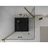 Mexen Lima cabine de douche pliante 80 x 80 cm, transparent, dorée + receveur Flat, noir - 856-080-080-50-00-4070G