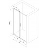 Mexen Exo-S porte de douche coulissante 105 cm, transparent, chrome - 8151-105-000-01-00