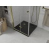 Mexen Lima cabine de douche pliante 80 x 80 cm, transparent, dorée + receveur Flat, noir - 856-080-080-50-00-4070G