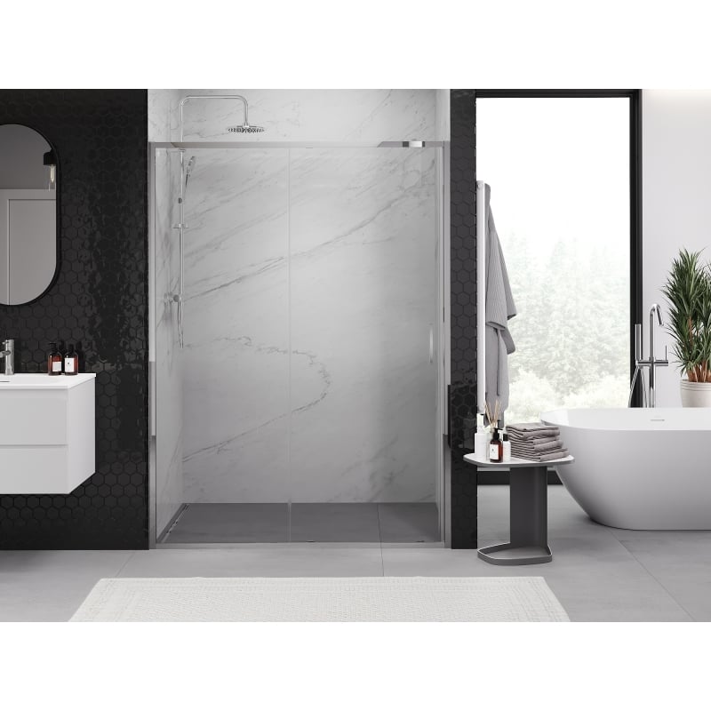 Mexen Exo-S portes de douche coulissantes 135 cm, transparentes, chrome - 8151-135-000-01-00