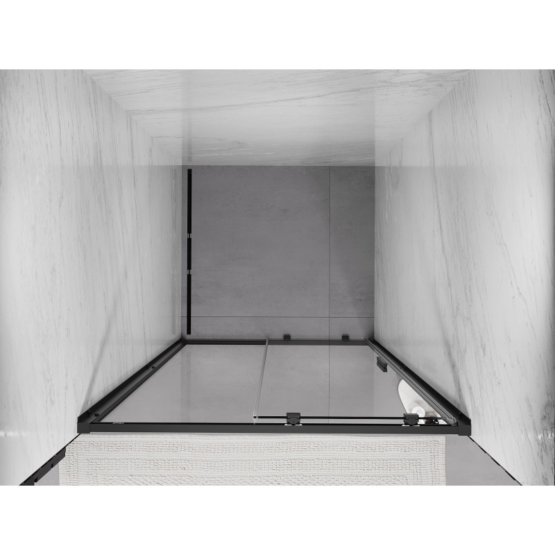 Mexen Exo-S porte de douche coulissante 125 cm, transparente, noire - 8151-125-000-70-00