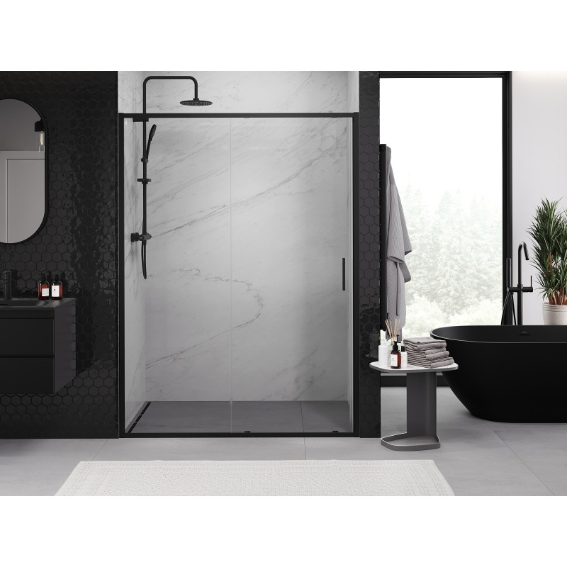 Mexen Exo-S portes de douche coulissantes 150 cm, transparentes, noires - 8151-150-000-70-00