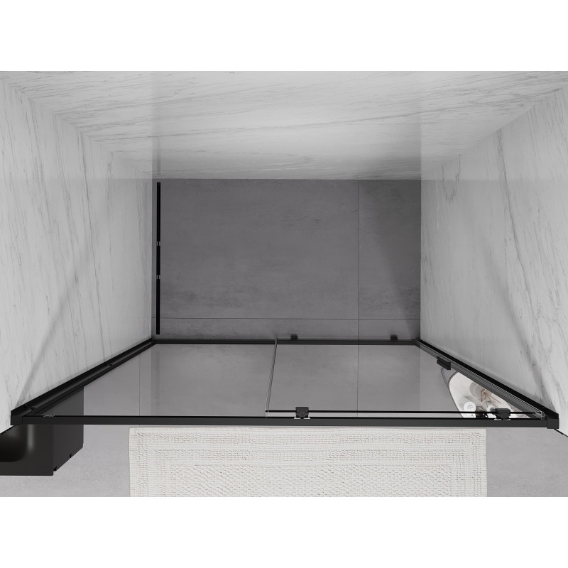 Mexen Exo-S portes de douche coulissantes 160 cm, transparentes, noires - 8151-160-000-70-00