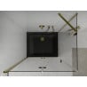 Mexen Lima cabine de douche pliable 90 x 100 cm, transparent, or + receveur de douche Flat, noir - 856-090-100-50-00-4070G