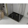 Mexen Lima cabine de douche pliable 90 x 100 cm, transparent, or + receveur de douche Flat, noir - 856-090-100-50-00-4070G