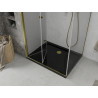 Mexen Lima cabine de douche pliable 90 x 100 cm, transparent, or + receveur Flat, noir - 856-090-100-50-00-4070G