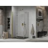 Mexen Lima cabine de douche pliable 90 x 100 cm, transparent, or + receveur de douche Flat, noir - 856-090-100-50-00-4070G