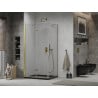 Mexen Lima cabine de douche pliable 90 x 100 cm, transparent, or + receveur de douche Flat, noir - 856-090-100-50-00-4070G