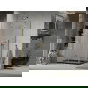 Mexen Lima cabine de douche pliante 90 x 100 cm, transparent, or + receveur Flat, noir - 856-090-100-50-00-4070G