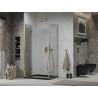 Mexen Lima cabine de douche pliable 90 x 100 cm, transparent, or + receveur de douche Flat, noir - 856-090-100-50-00-4070G