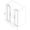 Mexen Velar Duo porte de douche coulissante 170 cm, transparent, nickel brossé - 871-170-000-02-97