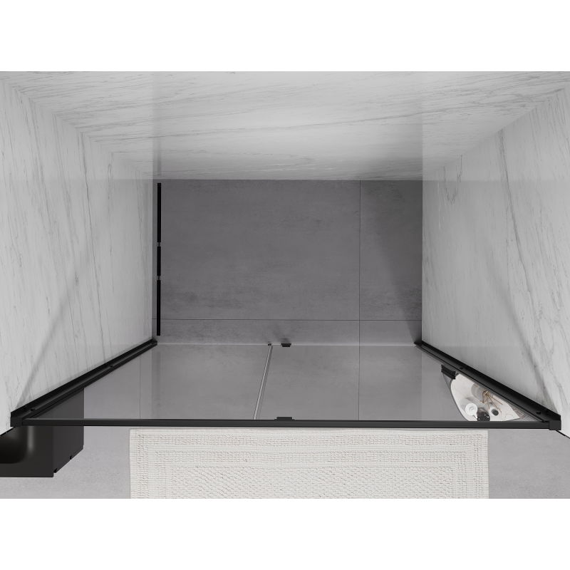 Mexen Exo porte de douche battante 155 cm, transparent, noir - 819-155-000-70-00