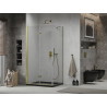 Mexen Lima cabine de douche pliante 100 x 80 cm, transparent, doré + receveur Flat, noir - 856-100-080-50-00-4070G