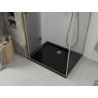 Mexen Lima cabine de douche pliante 100 x 80 cm, transparent, doré + receveur Flat, noir - 856-100-080-50-00-4070G