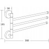 Mexen triple porte-serviettes pivotant, doré - 7039243-50