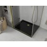 Mexen Lima cabine de douche pliante 100 x 90 cm, transparent, or + receveur Flat, noir - 856-100-090-50-00-4070G