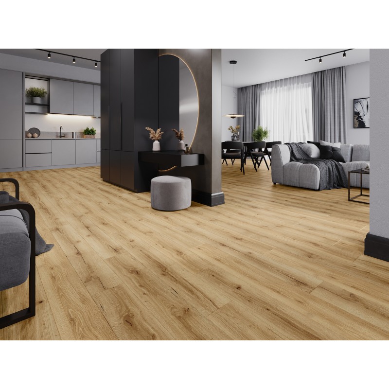 Mexen Beaver Creek panneaux vinyles 1227 x 187 mm LVT Dryback 2,5 mm, sous-couche PVC, 4 V-Joint, Chêne