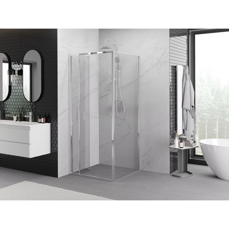 Mexen Exo-F cabine de douche pliante 80 x 80 cm, transparent, chrome - 816-080-080-01-00